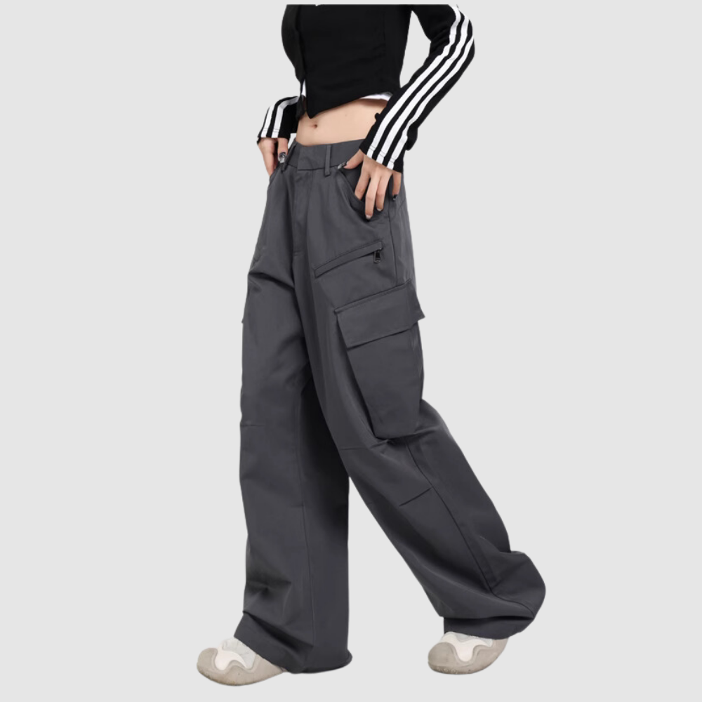 Women's Japanese Fashion Slim Cargo Pants