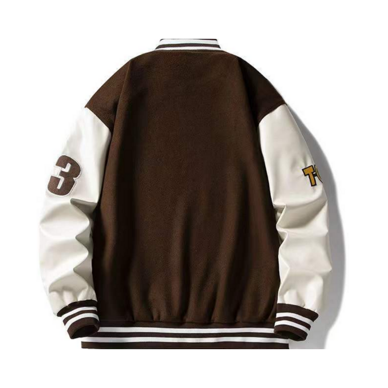 Vintage Letter Star Embroidery Varsity Jacket