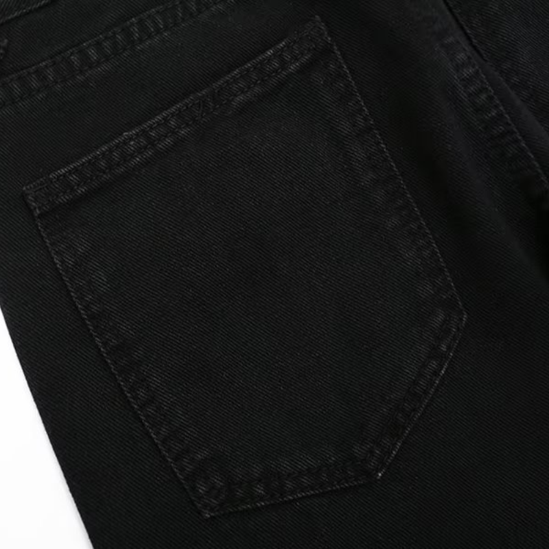 Solid Color Breasted Jeans