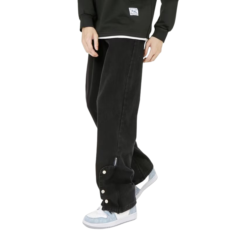 Solid Color Breasted Jeans