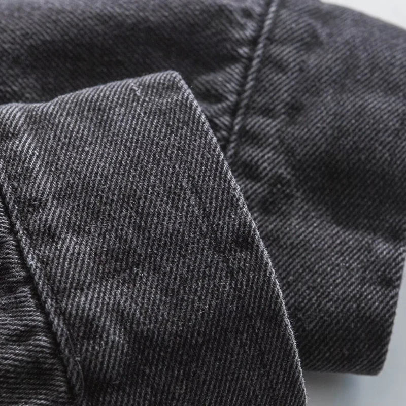 Studded Pearl Button Denim Jacket