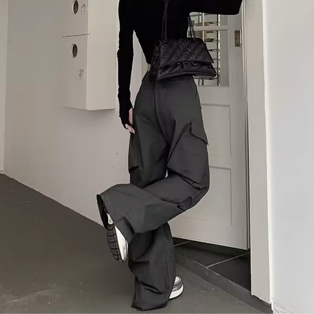 Women's Japanese Fashion Slim Cargo Pants