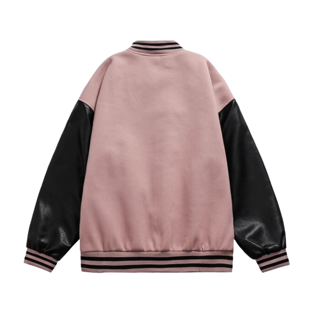 Women's Classic Gothic Lettering PU Patchwork Jacket