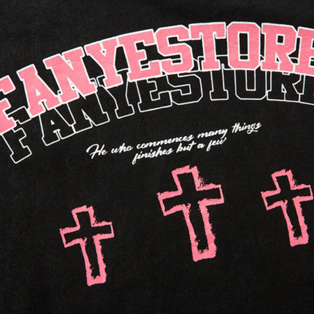 Vintage Cross Print Oversize T-shirt