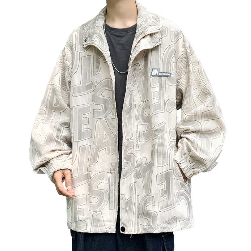 Pure Letter Pattern Casual Jacket