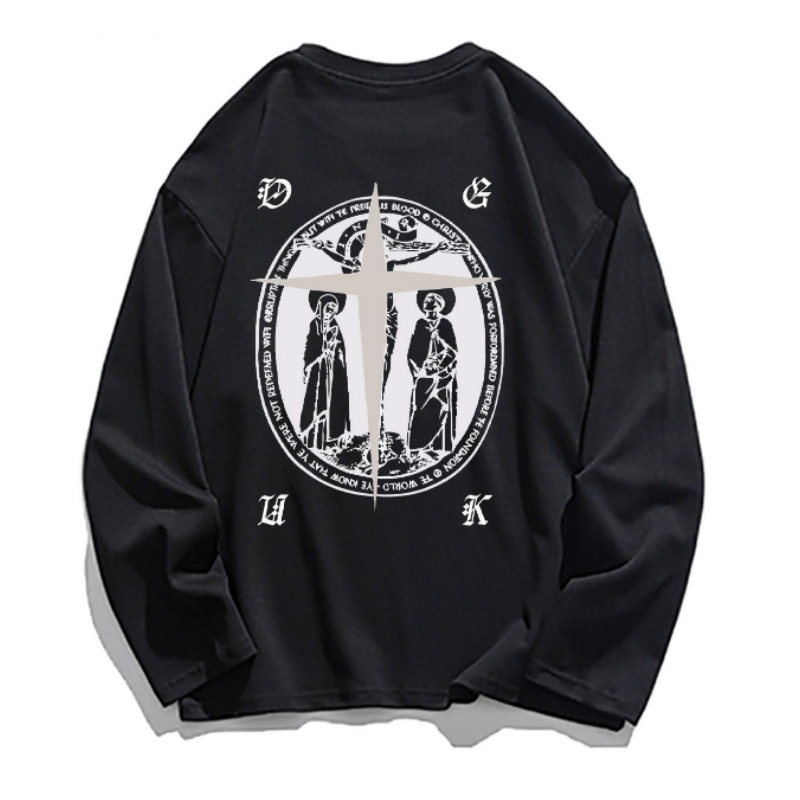 Street Christian Pattern Graphic Sweatshirt