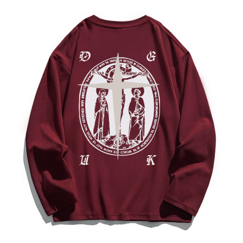 Street Christian Pattern Graphic Sweatshirt