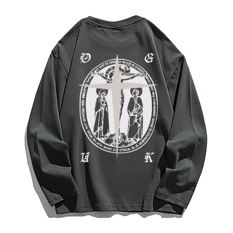 Street Christian Pattern Graphic Sweatshirt