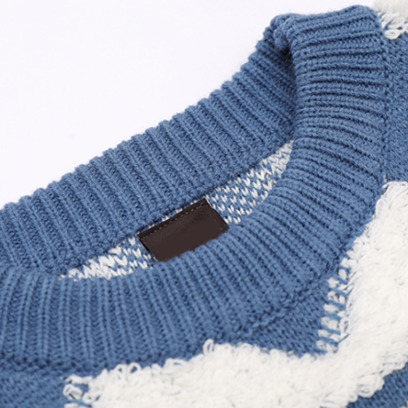 Patchwork Heart Jacquard Sweater