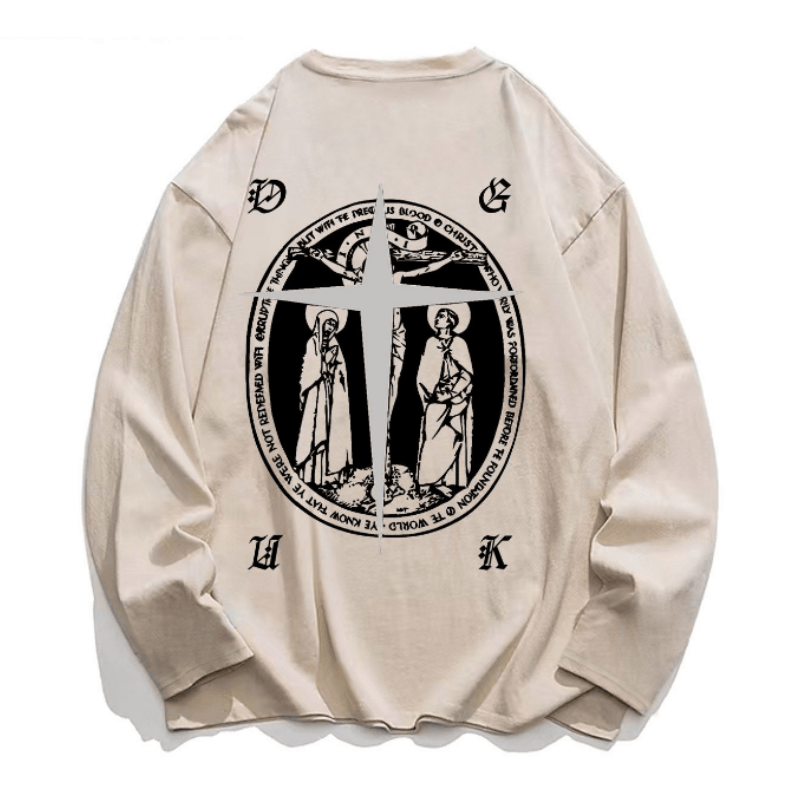 Street Christian Pattern Graphic Sweatshirt