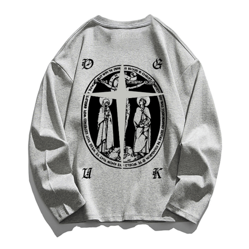 Street Christian Pattern Graphic Sweatshirt