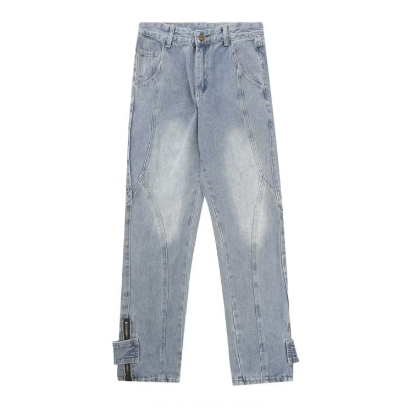High Street Panel Zip Jeans