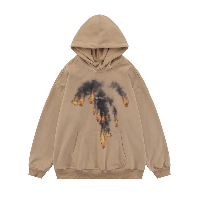 Hip Hop Fireball Pure Pattern Hoodie