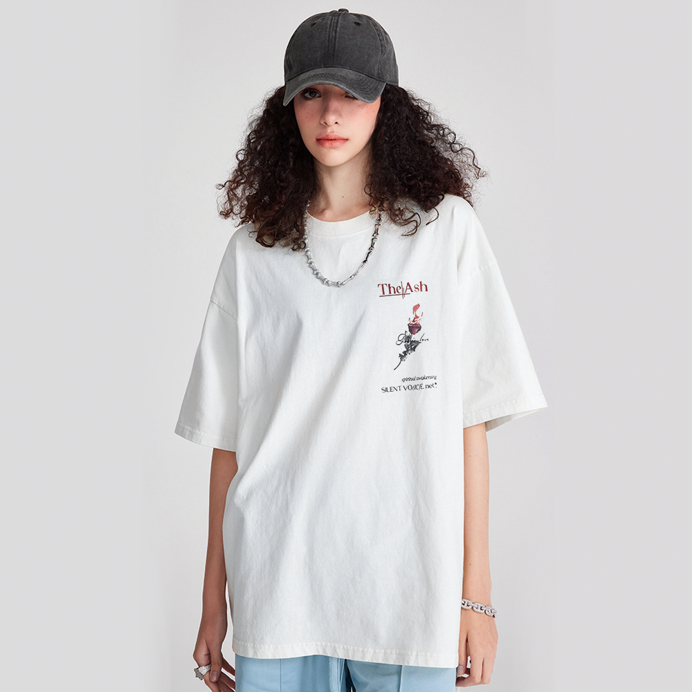 Pure Cotton 260G Flame Rose T-shirt