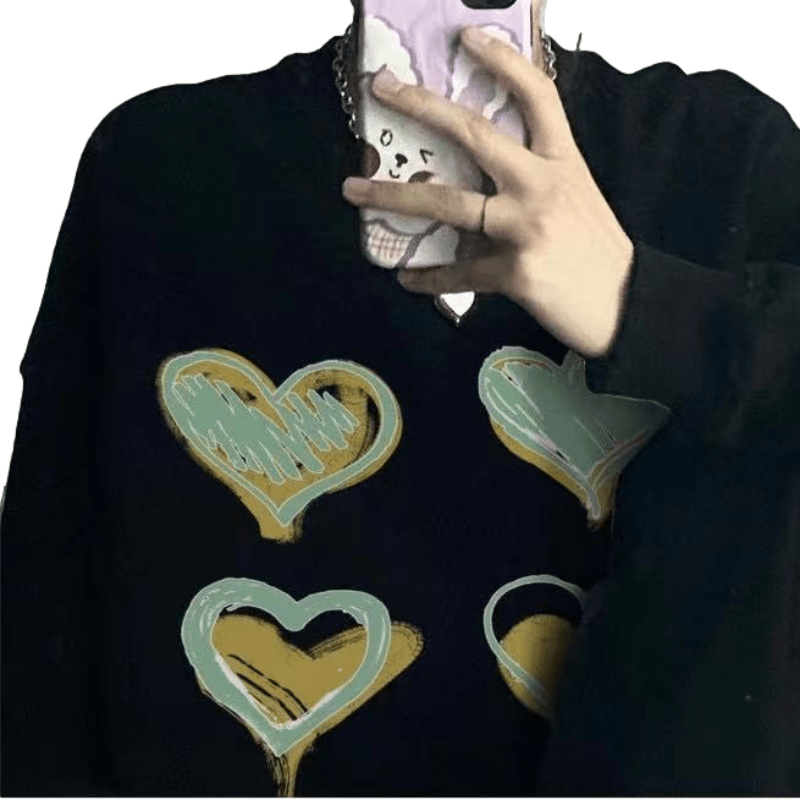 Graffiti Heart Print Sweatshirt