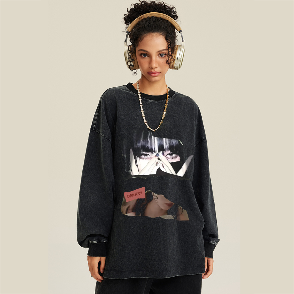 Street Girl Solid Color Sweatshirt