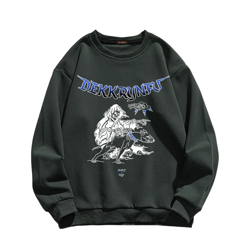 Hip Hop Creative Skull Letter Print Sweatshirt