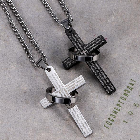 Aoklok Crucifix And Ring Necklace