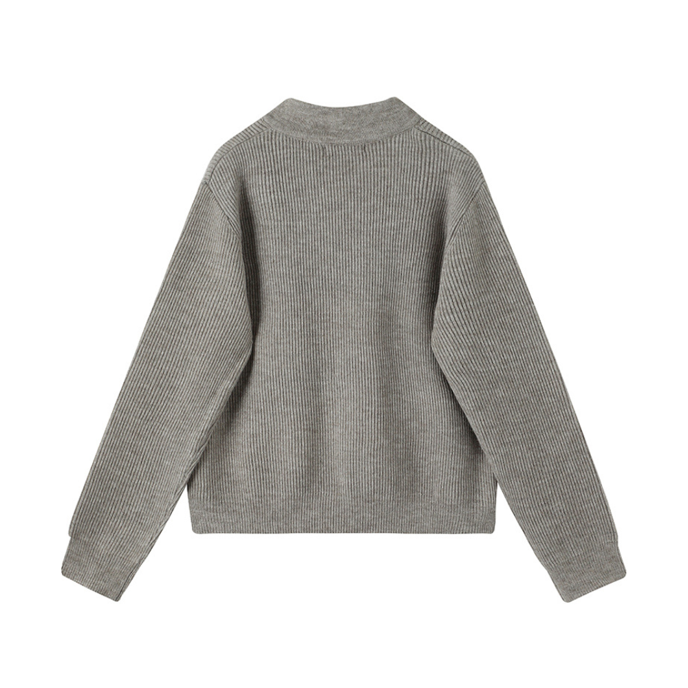 Women's Simple Solid Color Striped Knit Cardigan