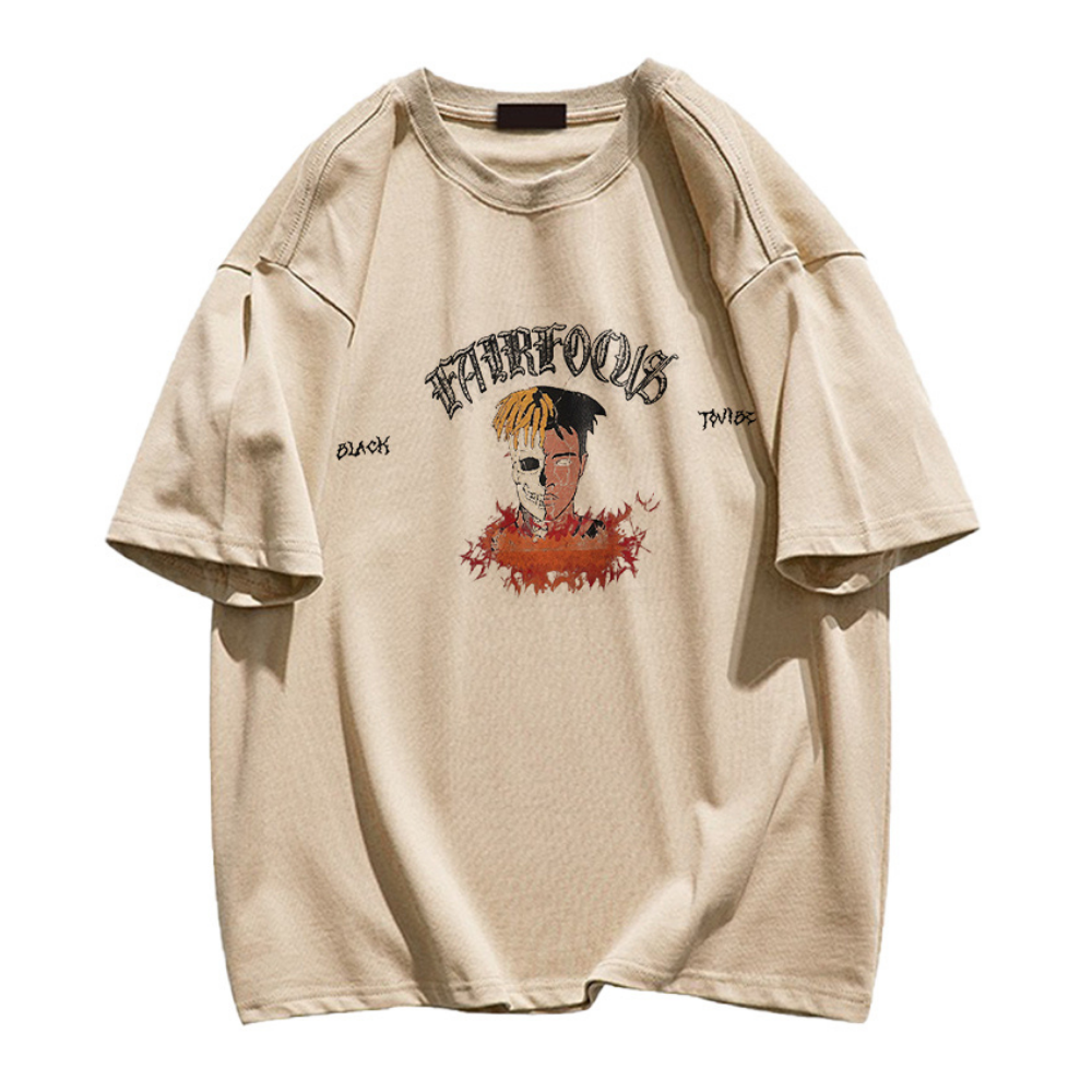 American Dark Skull Print T-shirt