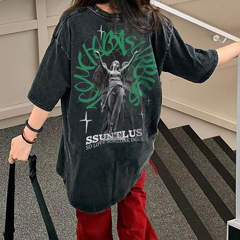 Street Angel Graphic Washed T-Shirt