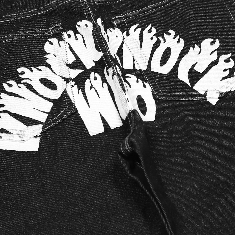 Urban Hip Hop Devil Embroidery Jeans