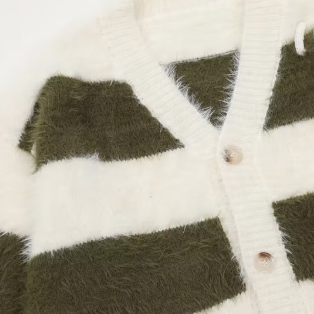 Women's Preppy Striped Knitted Cardigan