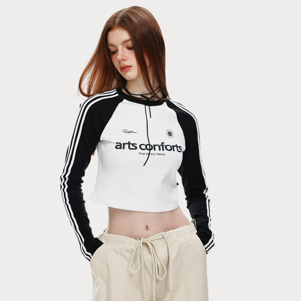 Women's Casual Stripe Letter Long Sleeve Shirt