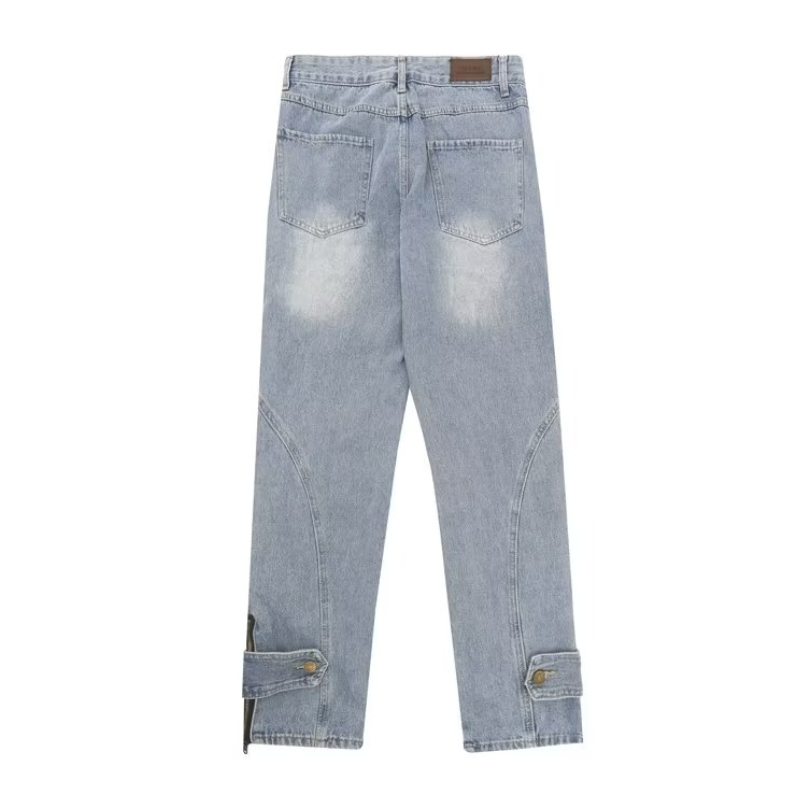 High Street Panel Zip Jeans