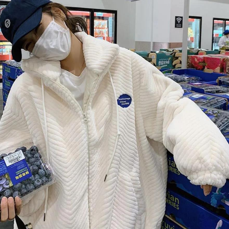 American Urban Zip-up Plush Coat