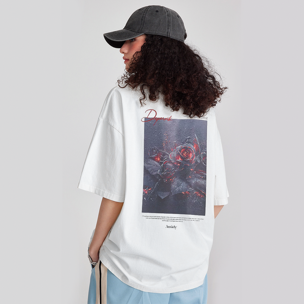 Pure Cotton 260G Flame Rose T-shirt