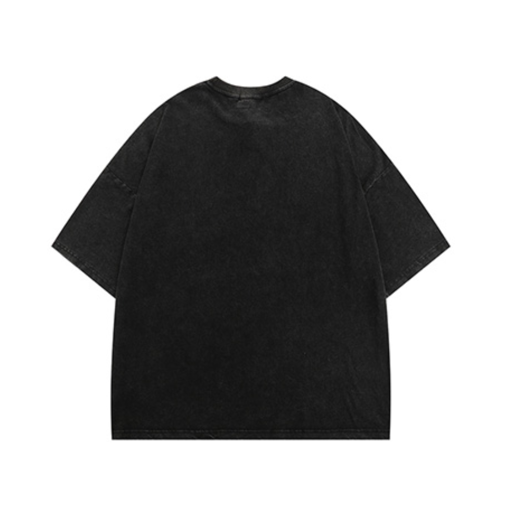 Vintage Cats Print Washed T-Shirt