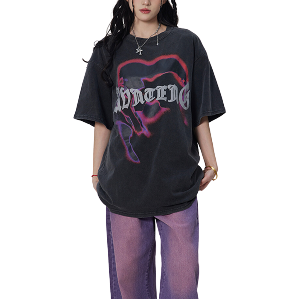 Vintage Heart Graphic Wash T-Shirt
