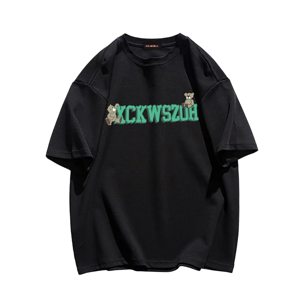 Retro Cartoon Bear Print T-shirt