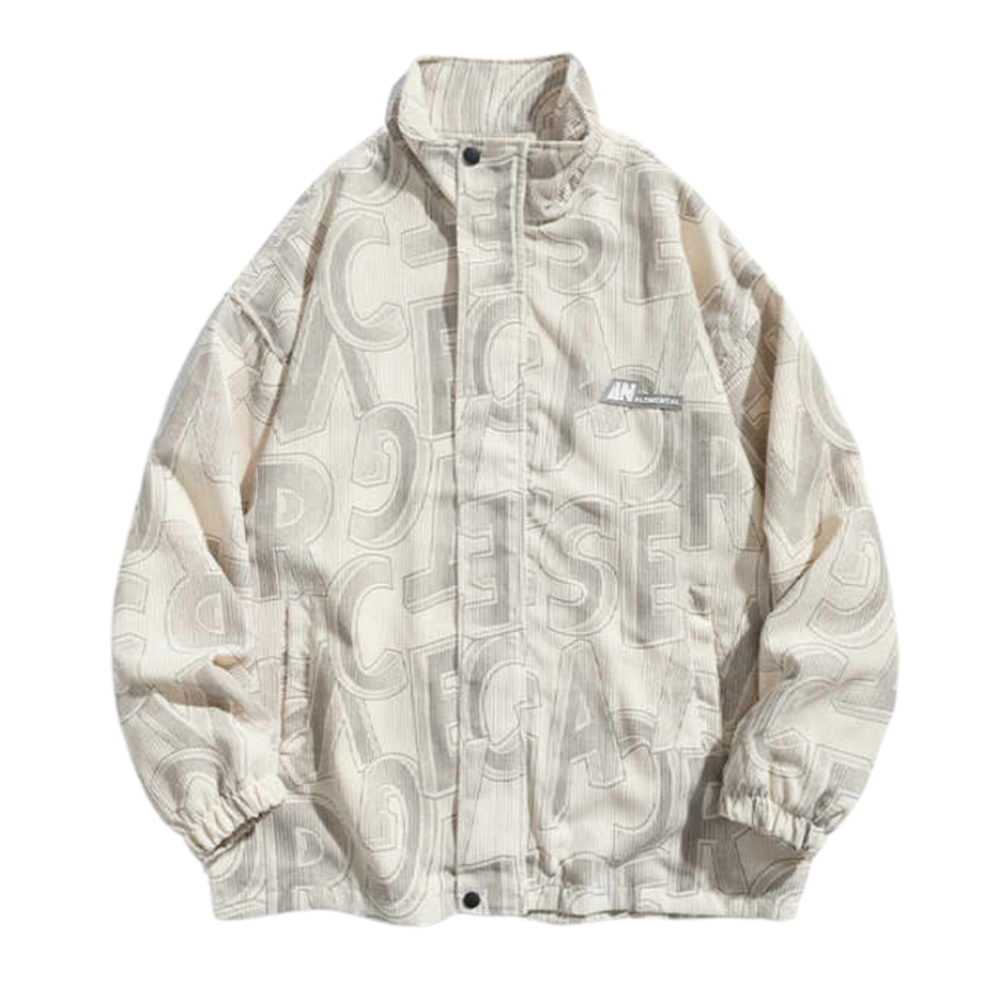 Pure Letter Pattern Casual Jacket