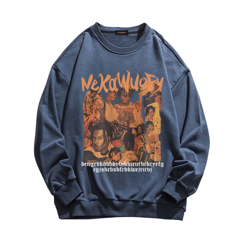 Street Hip Hop Print Regular Sweatshirt
