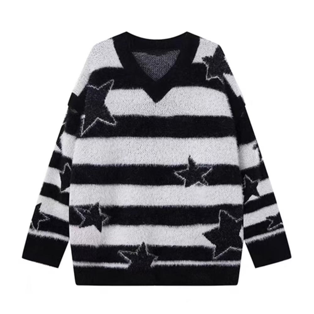 Women's Striped Star Patch Sweater
