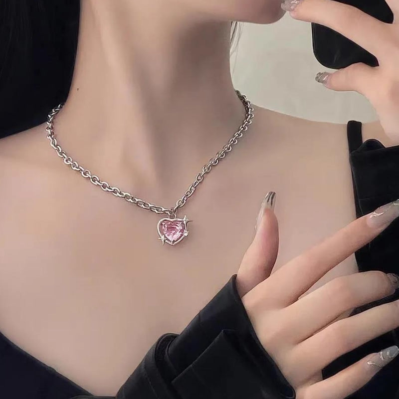 Crystal Heart Pendant Necklace