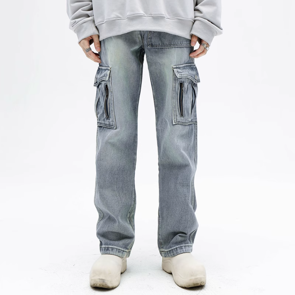 Vintage Multi-Pocket Straight Leg Jeans