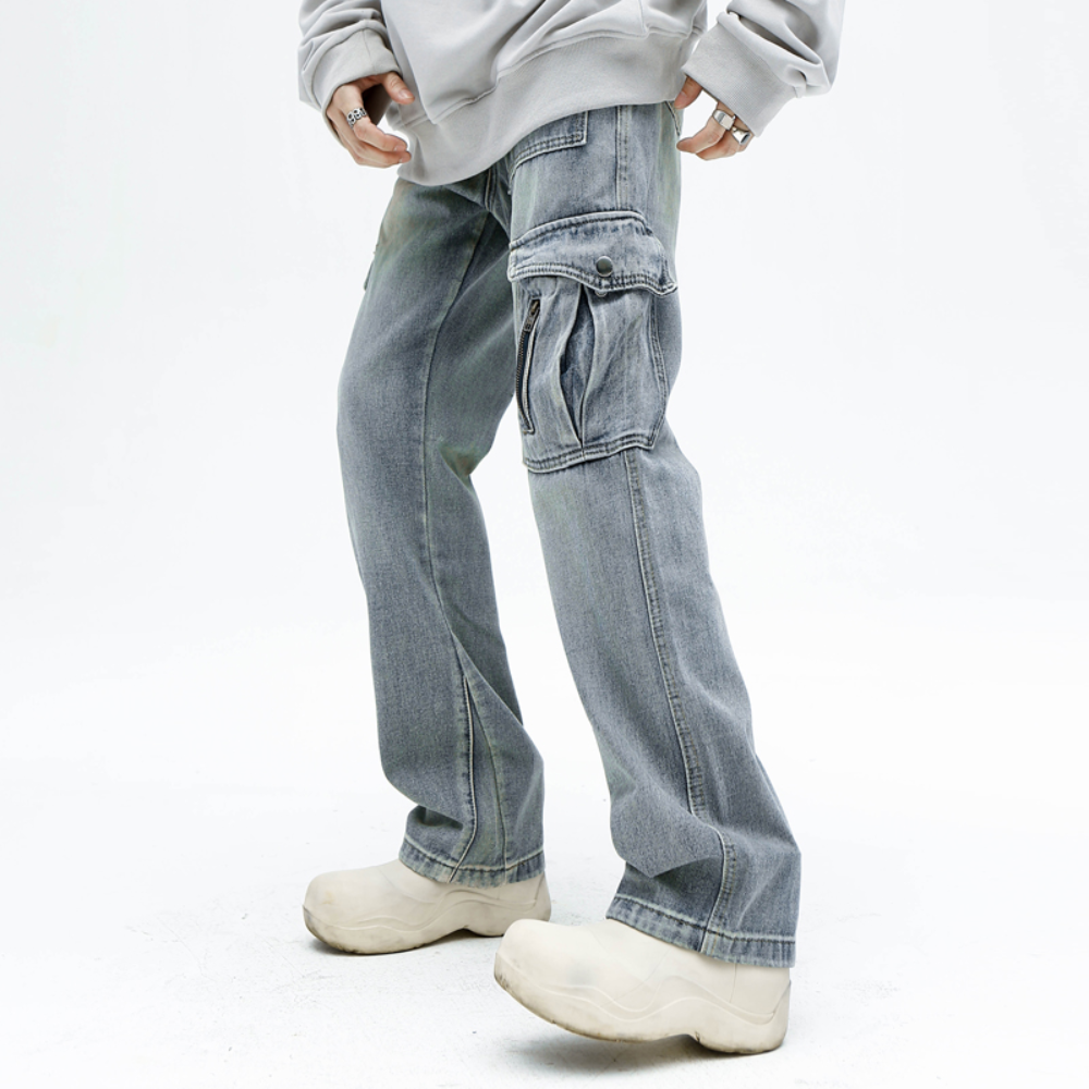 Vintage Multi-Pocket Straight Leg Jeans