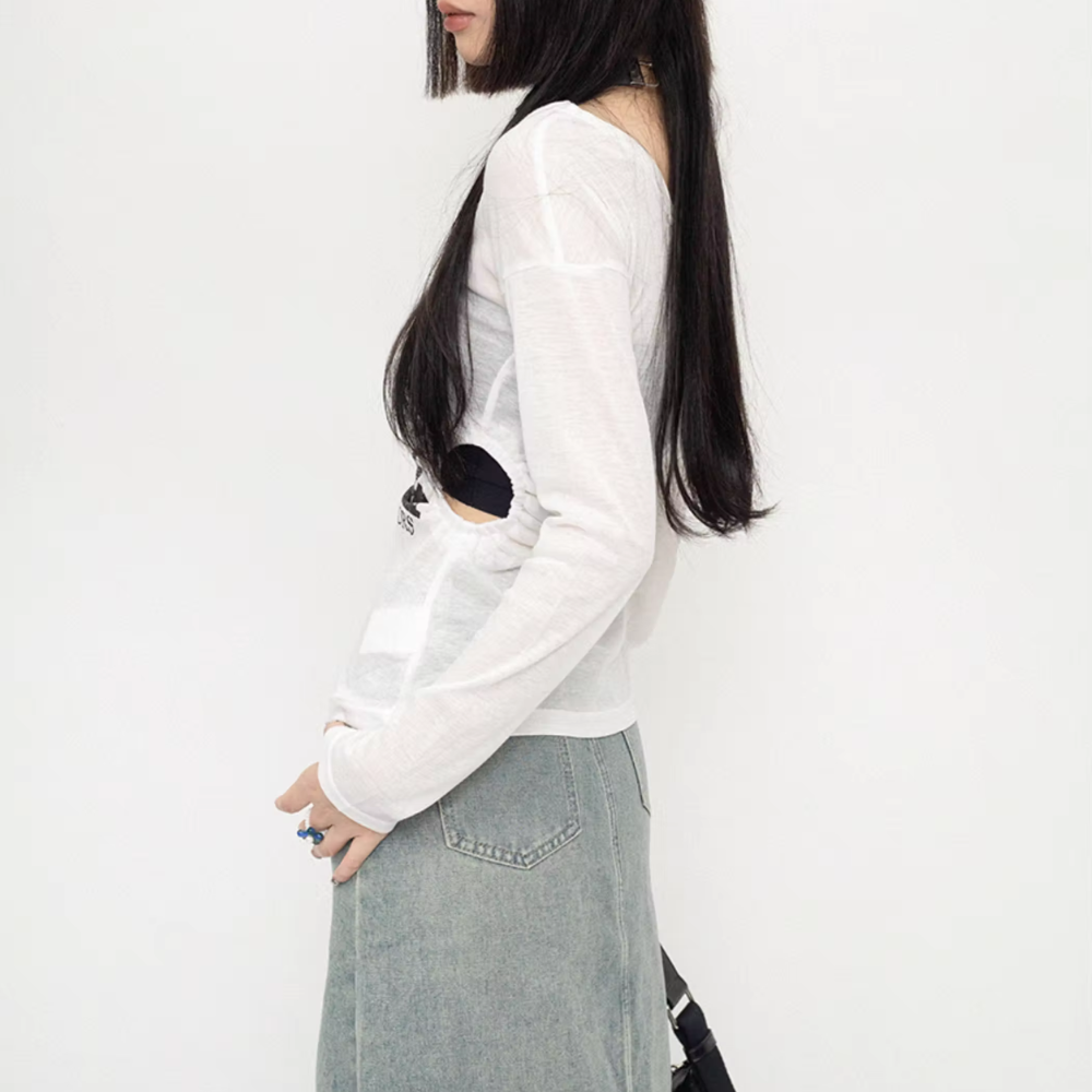 Women's Sexy Hollow One Shoulder Long Sleeve