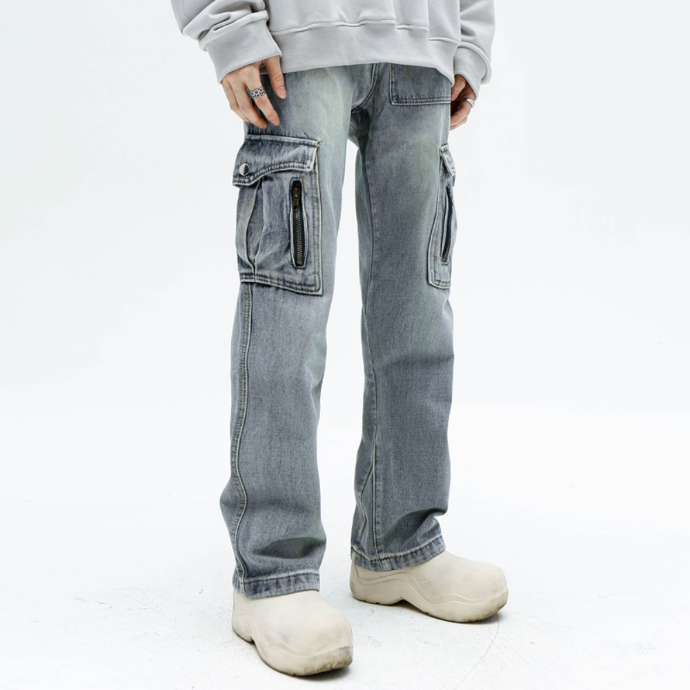 Vintage Multi-Pocket Straight Leg Jeans