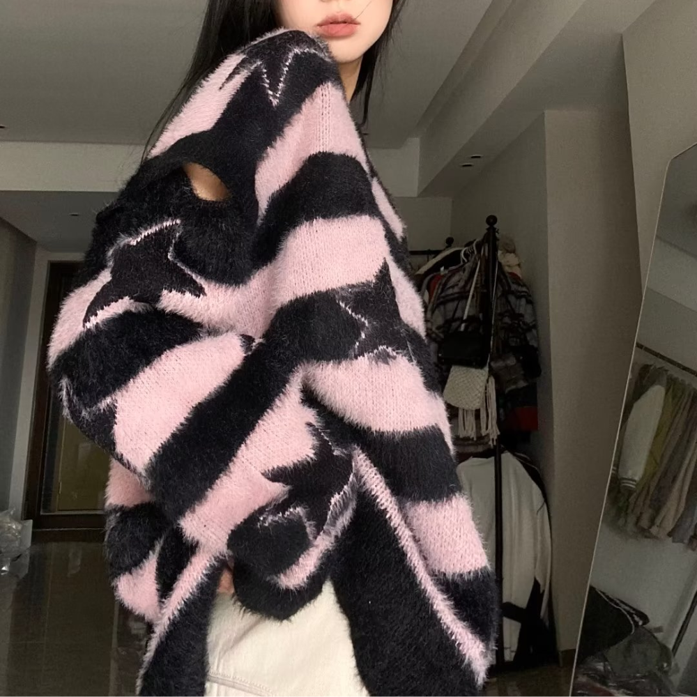 Women's Striped Star Patch Sweater