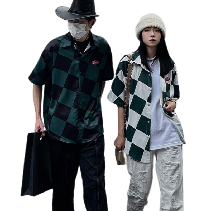 Contrast Couple Short Sleeve Shirt