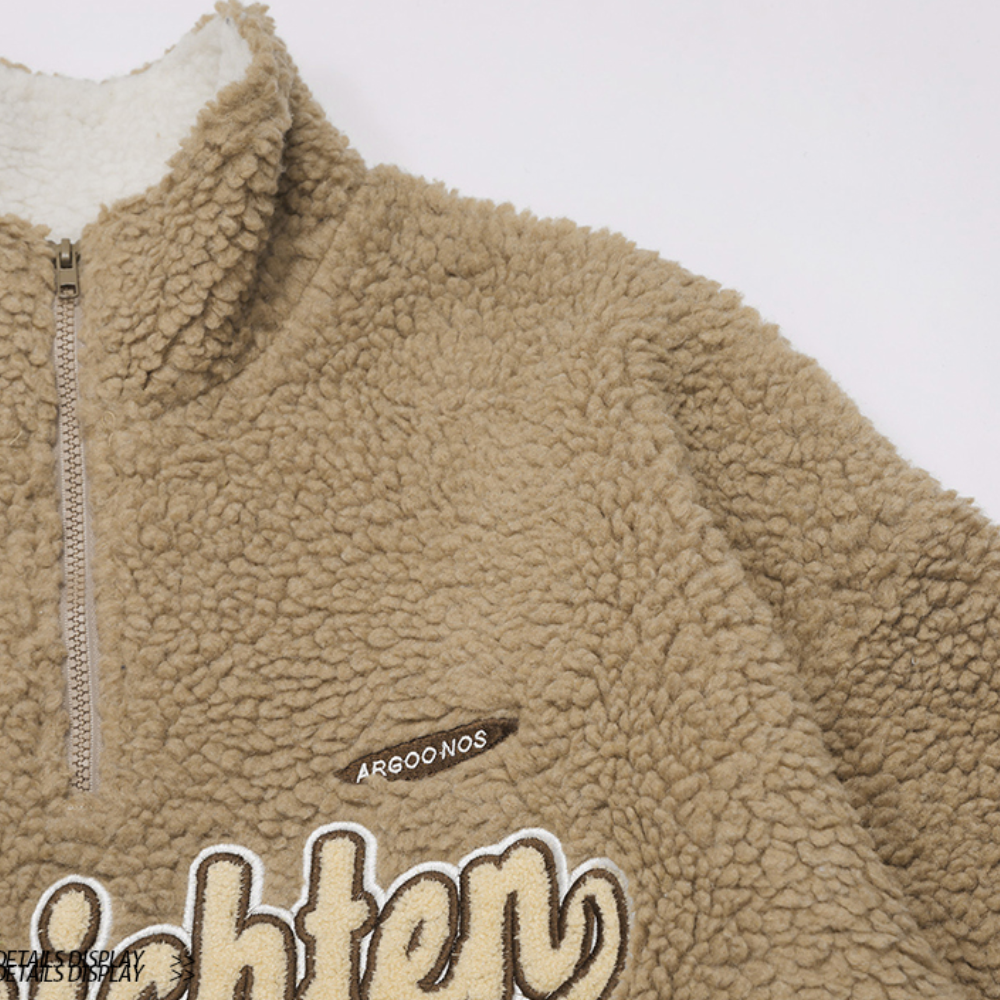 Women's Letter Embroidery Polo Coat