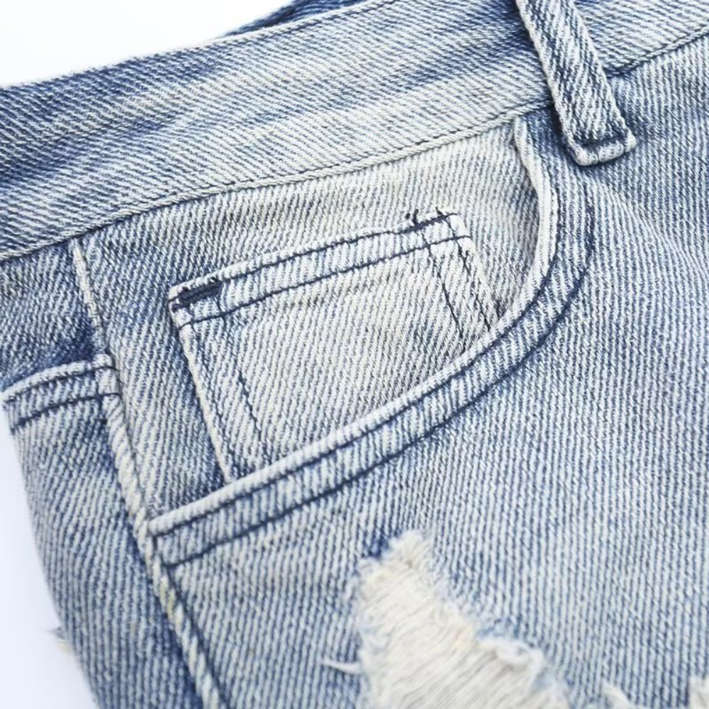 Urban Street Distressed Straight Leg Jeans