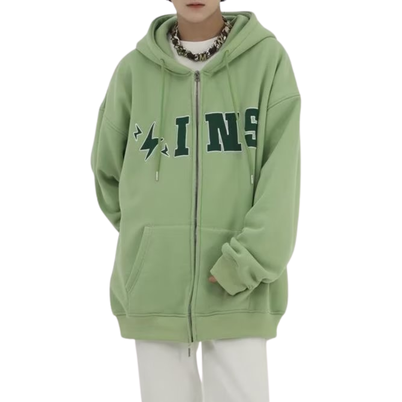 Hip Hop Solid Color Alphabet Hoodie