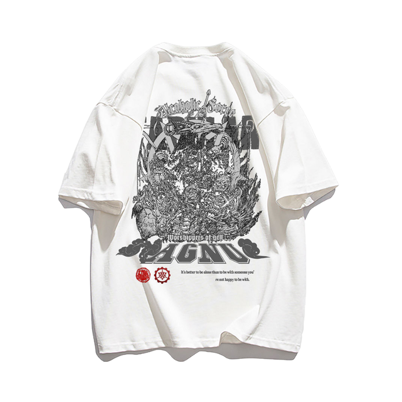 Urban Hip Hop Skull Graphic T-Shirt