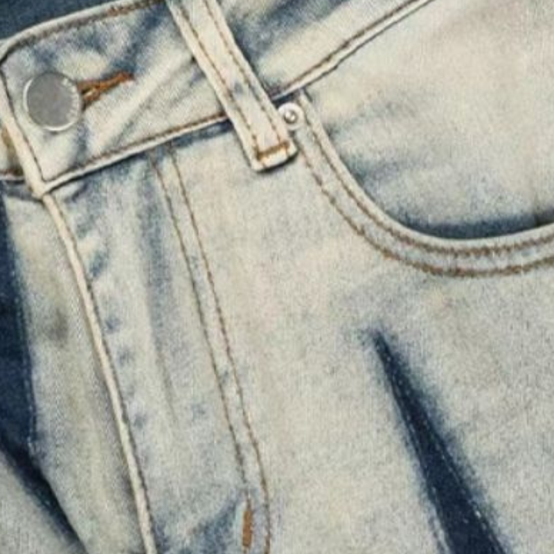 Distressed Denim Contrast Jeans