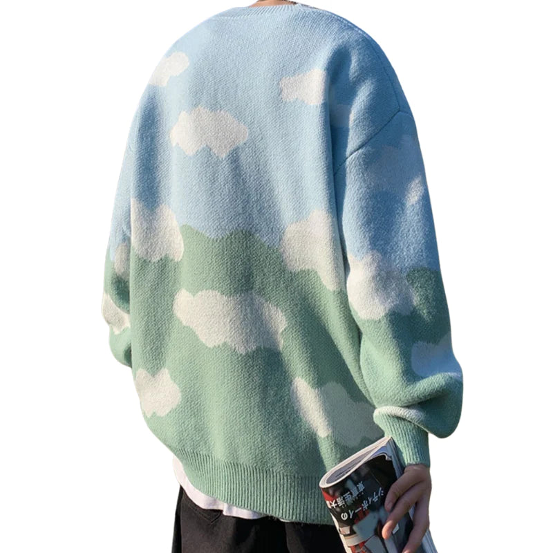 Cute Cloud Contrast Color Sweater